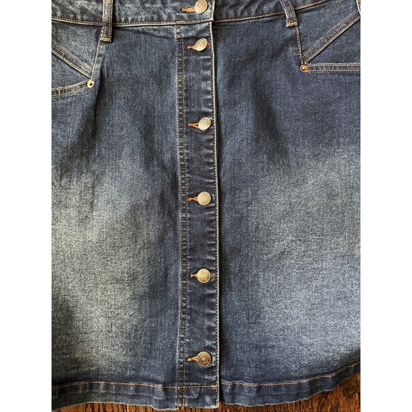 Frye Denim Jean Skirt Culver Wash Button Down Size 16 Light Wash Western Cowgirl - Picture 2 of 9